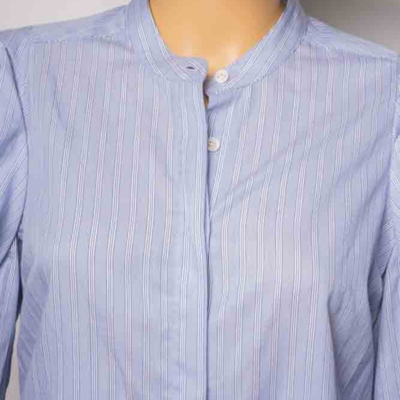 New blue button down top w/ cold sholders - Picture 4 of 5